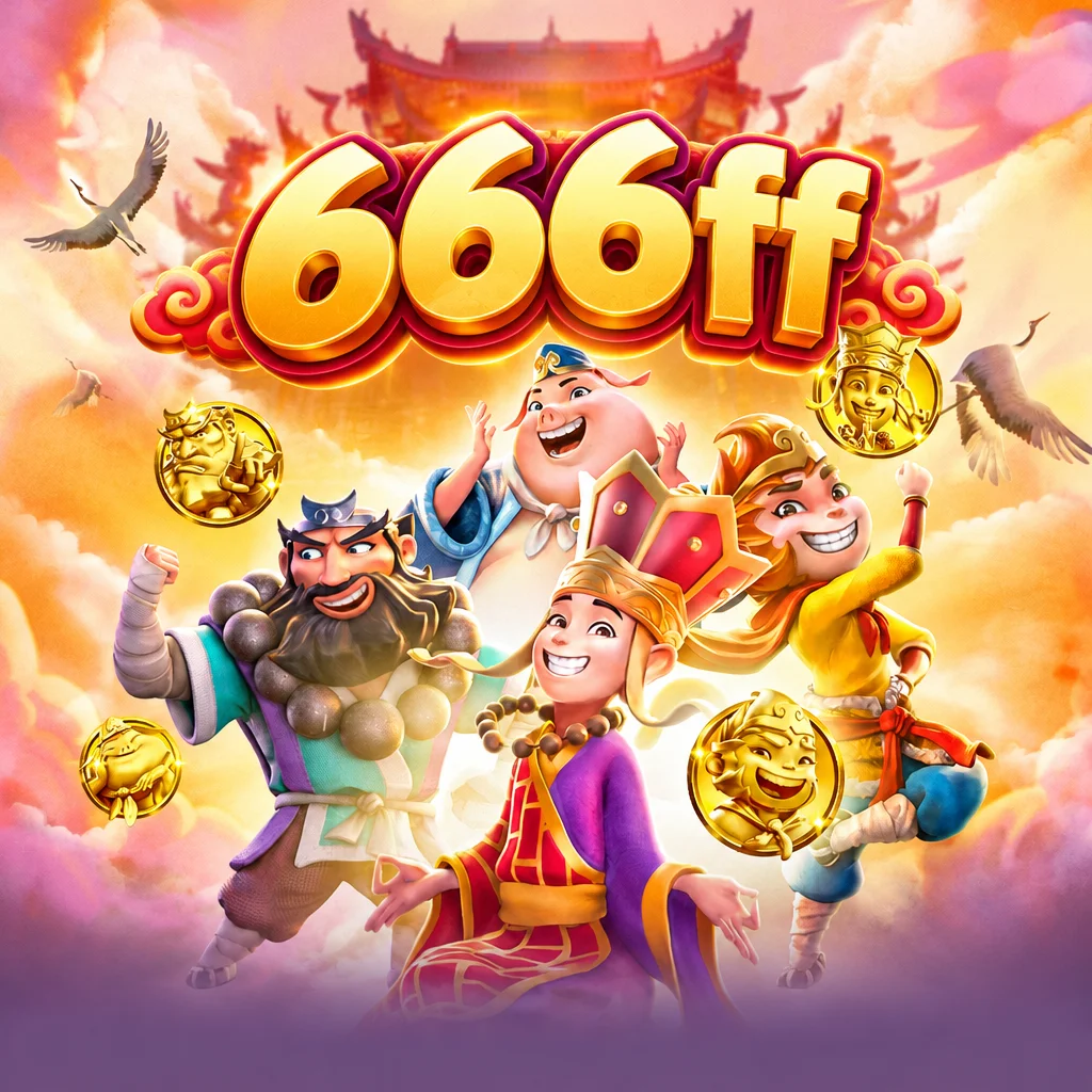 Logo 666ff dengan karakter Sun Wukong, Biksu Tang, dan kawan-kawan dari Journey To The Wealth